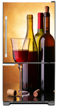 Classic Wine Bottles Magnetic Refrigerator Skin Wrap Panel on Model Type Fridge Bottom Freezer Refrigerator