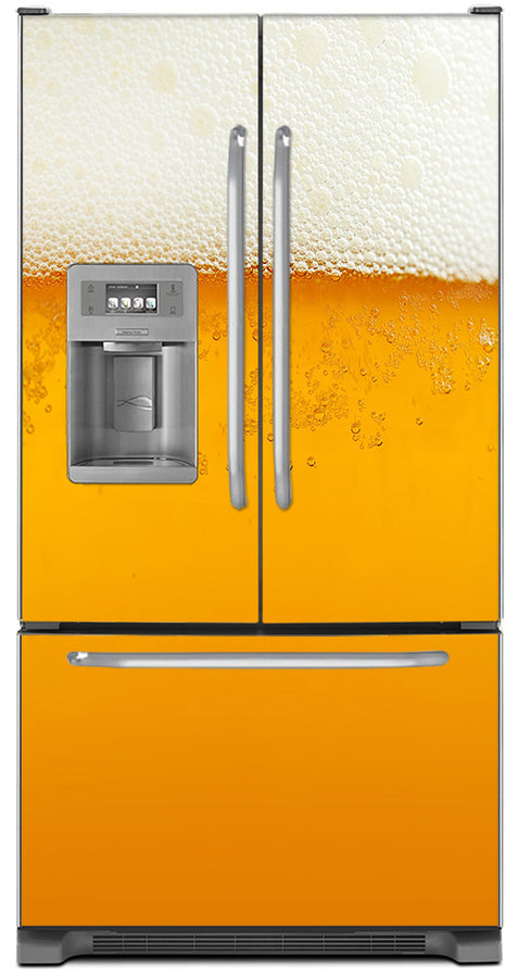  Cold Beer Magnet Skin on Model Type French Door Refrigerator with Ice Maker Water Dispenser 