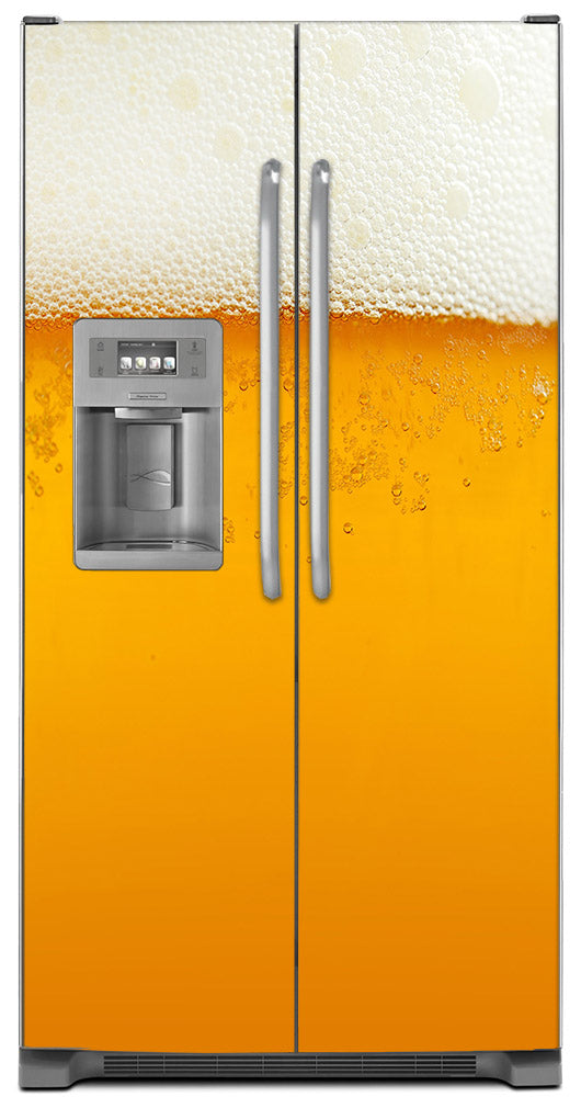 Cold Beer Magnet Skin on Model Type Side by Side Refrigerator with Ice Maker Water Dispenser