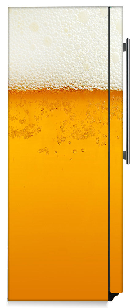 Cold Beer Magnet Skin on Side of Refrigerator