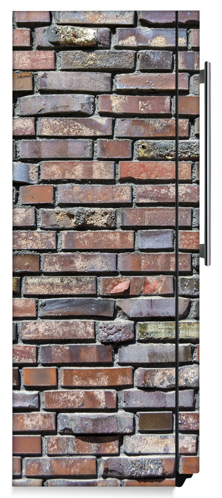 Colored Bricks Magnetic Refrigerator Skin Cover Wrap on Fridge Side Panel