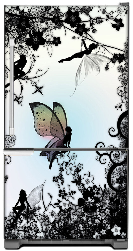 Delightful Fairies Magnet Skin on Model Type Bottom Freezer Refrigerator