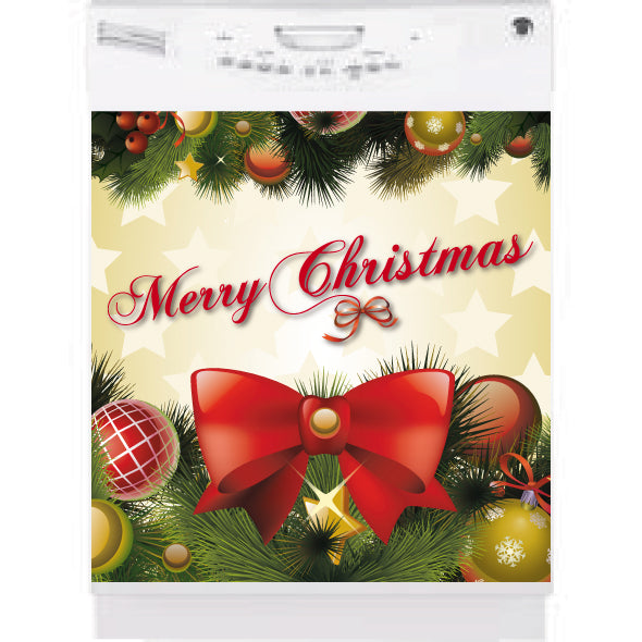  Merry Christmas Bow<br/>Dishwasher Magnet Skin 
