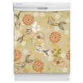 Elegant Fish & Pattern Designs Magnetic Dishwasher Cover Skin Panel on Dishwasher with White Control Panel