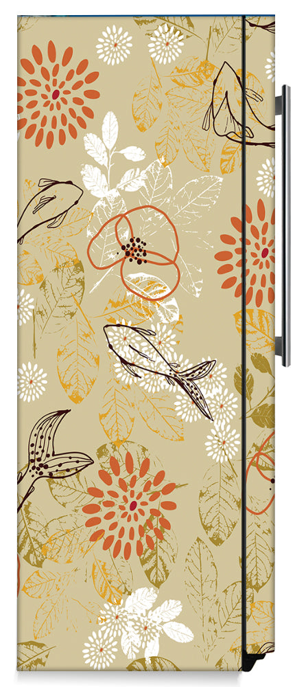 Elegant Fish & Pattern Designs Magnetic Refrigerator Skin Cover Wrap on Fridge Side Panel