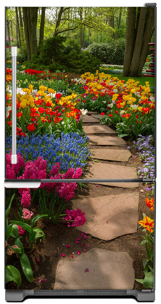 Magnet Flower Path Fridge Covers How to wrap fridge door for new look ...