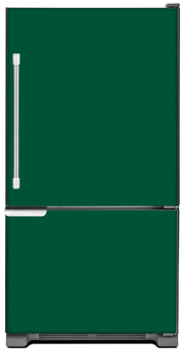 Forest Green Color Magnet Skin on Model Type Bottom Freezer Refrigerator