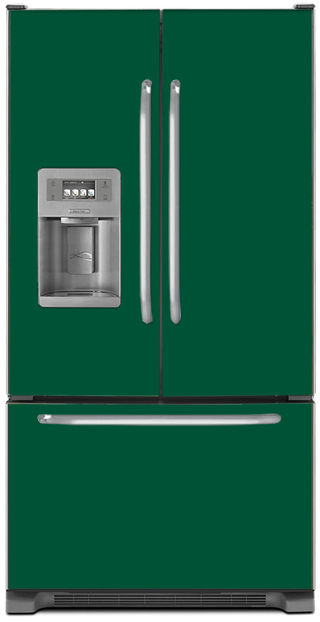  Forest Green Color Magnet Skin on Model Type French Door Refrigerator with Ice Maker Water Dispenser 