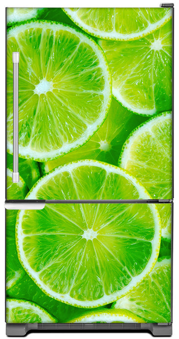 Fresh Limes Magnet Skin on Model Type Bottom Freezer Refrigerator