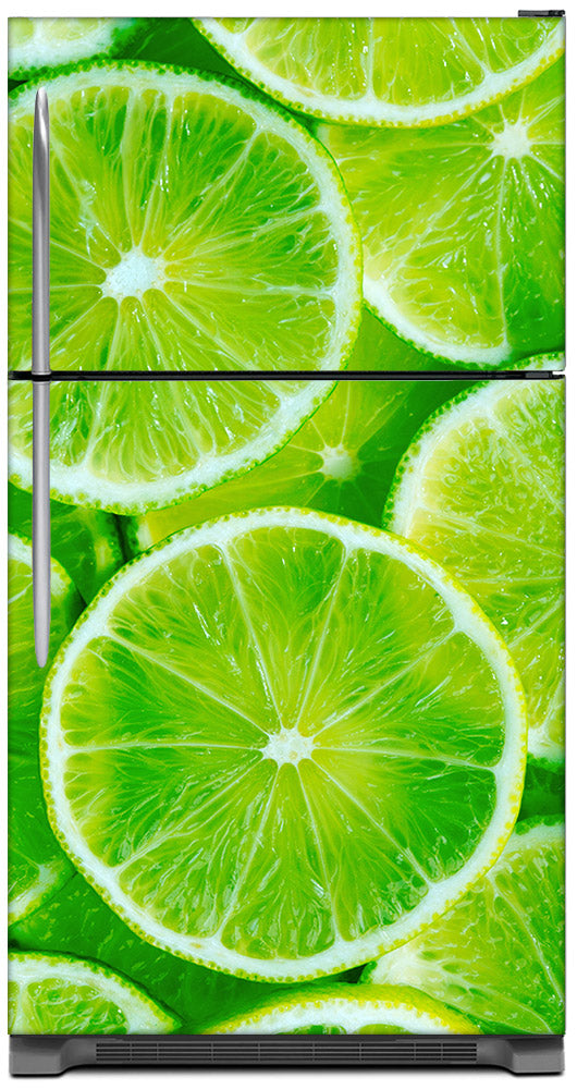 Fresh Limes Magnet Skin on Model Type Top Freezer Refrigerator