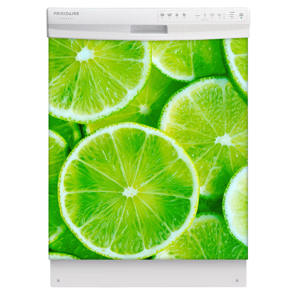 Fresh Limes Magnet Skin on White Dishwasher