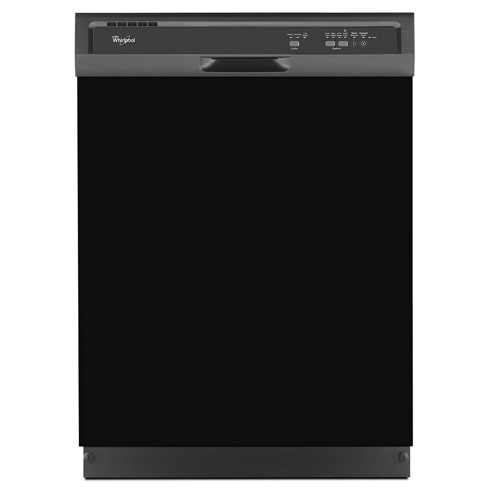 Gloss Black Color Magnet Skin on Black Dishwasher