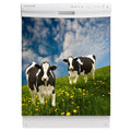 Grazing Cows Magnet Skin on White Dishwasher