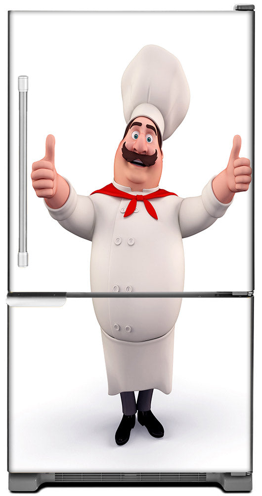 Happy Chef Magnet Skin on Model Type Bottom Freezer Refrigerator