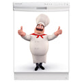 Happy Chef Magnetic Dishwasher Cover Skin Panel on Dishwasher with White Control Panel