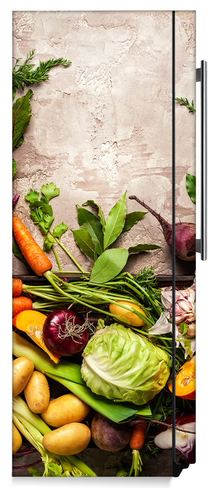 Healthy Good Food Magnetic Refrigerator Skin Cover Wrap on Fridge Side Panel