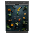 Load image into Gallery viewer, Herbs &amp; Spices Magnetic Dishwasher Cover Skin Panel on Dishwasher with Black Control Panel
