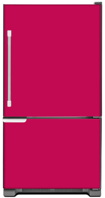 Hot Pink Color Magnet Skin on Model Type Bottom Freezer Refrigerator