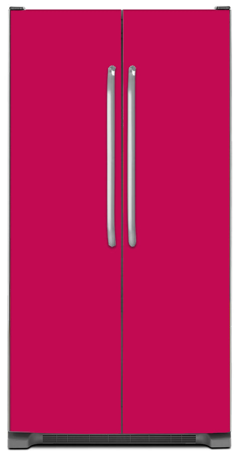  Hot Pink Color Magnet Skin on Model Type Side by Side Refrigerator 