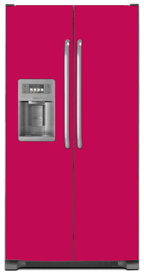  Hot Pink Color Magnet Skin on Model Type Side by Side Refrigerator with Ice Maker Water Dispenser 