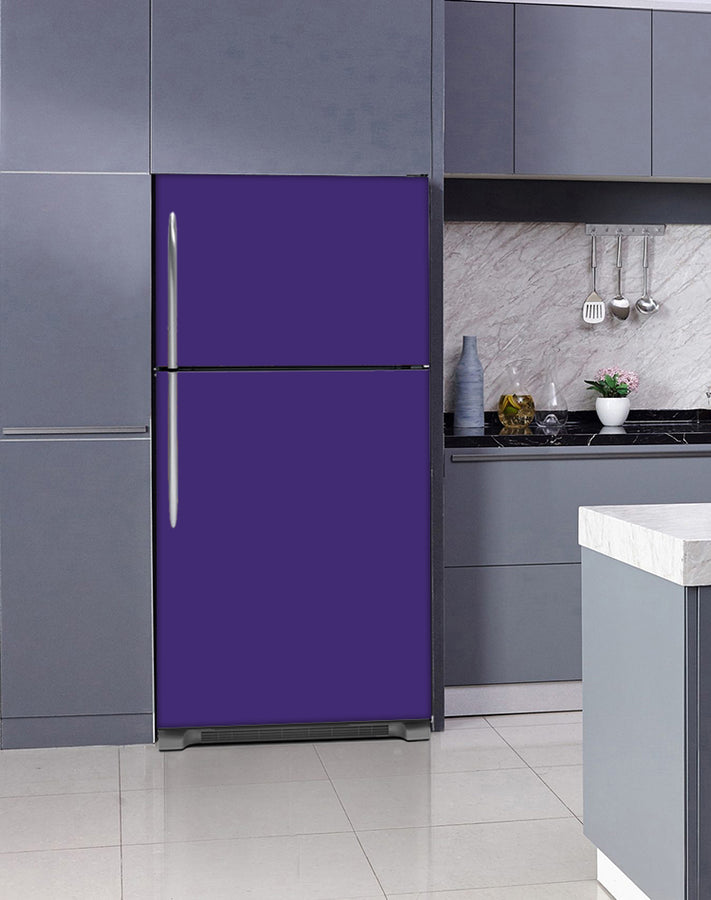  Lavender Kitchen Cabinets Insert Amethyst Purple Magnet Skin on Fridge Model Type Top Freezer with White Marble Floors 