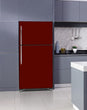 Load image into Gallery viewer, Lavender Kitchen Cabinets Insert Burgundy Maroon Magnet Skin on Fridge Model Type Top Freezer with White Marble Floors
