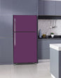 Load image into Gallery viewer, Lavender Kitchen Cabinets Insert Lavender Mauve Magnet Skin on Fridge Model Type Top Freezer with White Marble Floors
