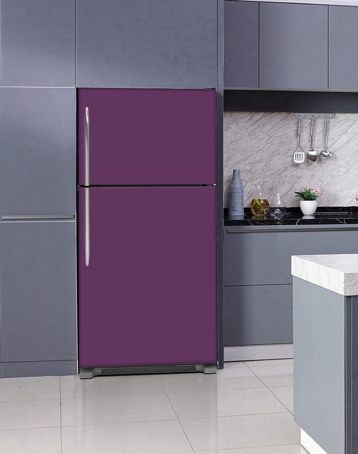  Lavender Kitchen Cabinets Insert Lavender Mauve Magnet Skin on Fridge Model Type Top Freezer with White Marble Floors 