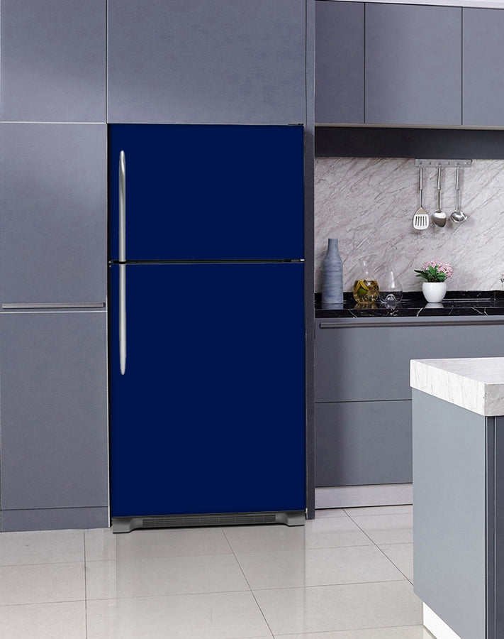  Lavender Kitchen Cabinets Insert Midnight Blue Magnet Skin on Fridge Model Type Top Freezer with White Marble Floors 