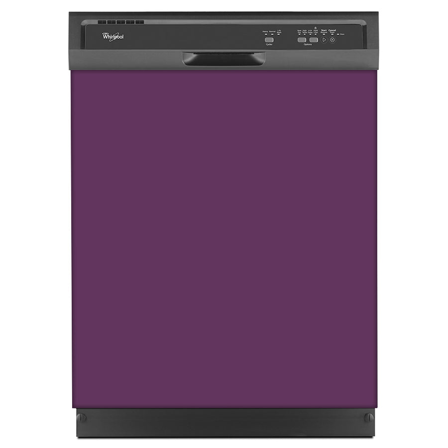  Lavender Mauve Color Magnet Skin on Black Dishwasher 