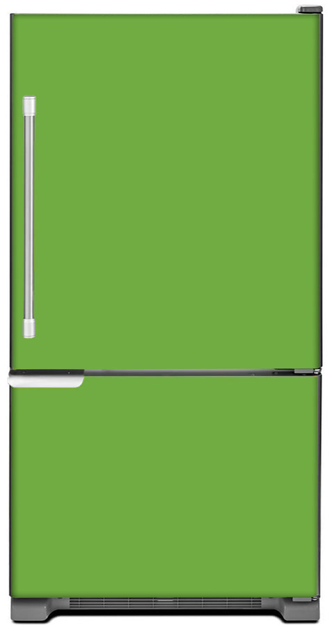  Lime Green Color Magnet Skin on Model Type Bottom Freezer Refrigerator 