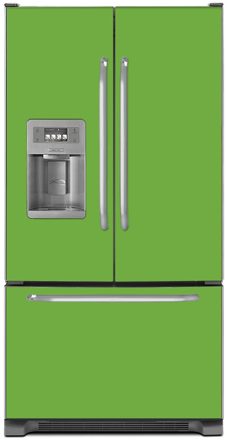  Lime Green Color Magnet Skin on Model Type French Door Refrigerator with Ice Maker Water Dispenser 
