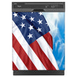 Load image into Gallery viewer, Majestic USA Flag Magnet Skin on Black Dishwasher
