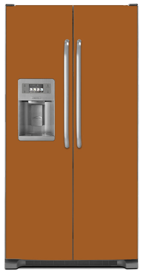  Metal Copper Color Magnet Skin on Model Type Side by Side Refrigerator with Ice Maker Water Dispenser 