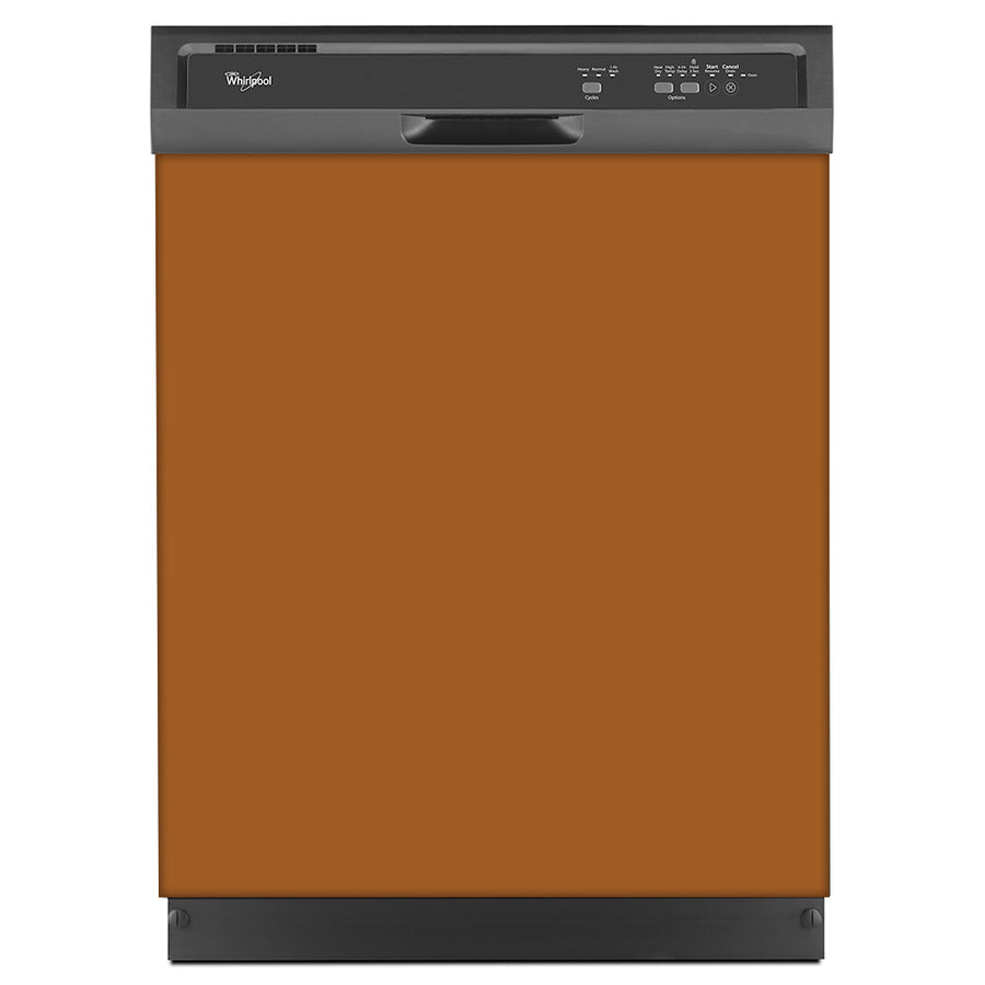  Metal Copper Color Magnet Skin on Black Dishwasher 