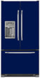 Load image into Gallery viewer, Midnight Blue Color Magnet Skin on Model Type French Door Refrigerator with Ice Maker Water Dispenser
