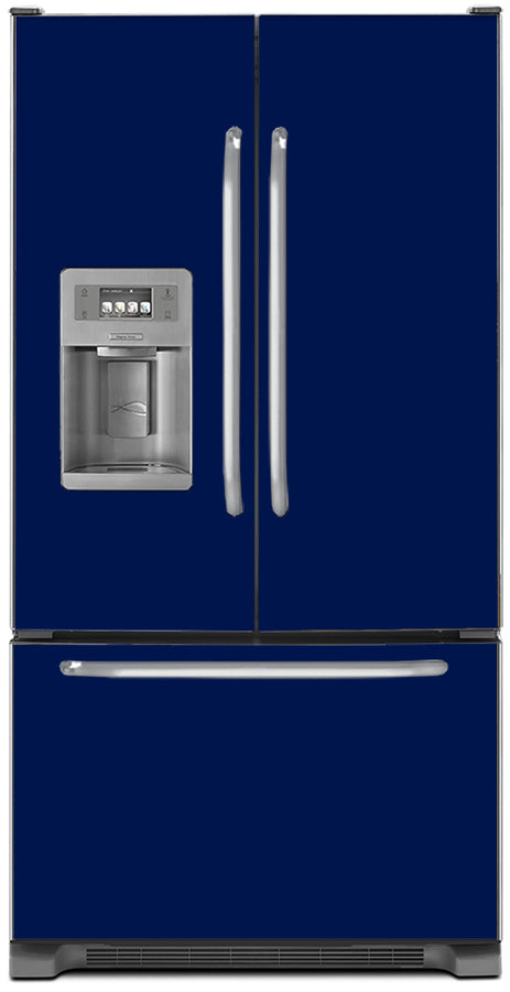  Midnight Blue Color Magnet Skin on Model Type French Door Refrigerator with Ice Maker Water Dispenser 
