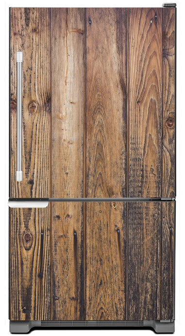 Natural Wood Planks Magnet Skin Panel on Refrigerator Model Type Bottom Freezer Fridge