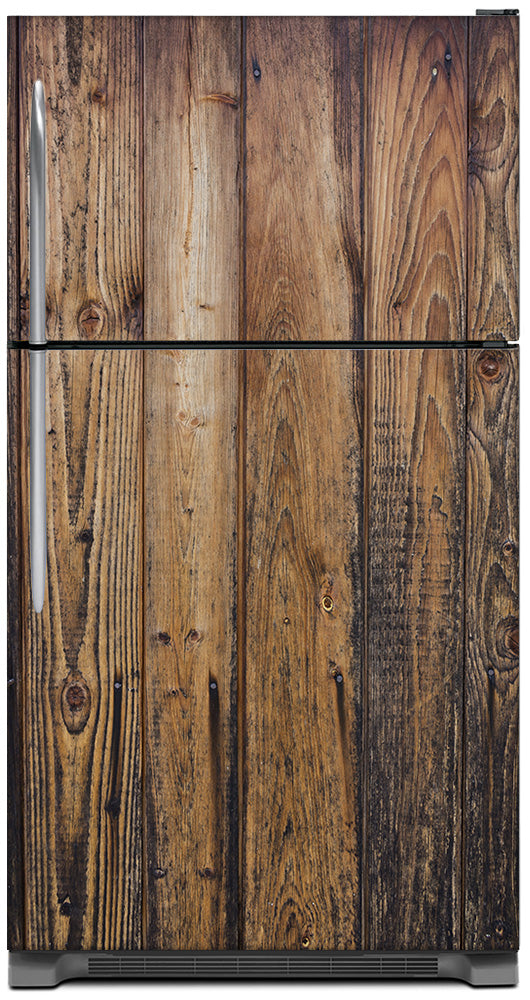 Natural Wood Planks Magnet Skin Panel on Refrigerator Model Type Top Freezer Fridge