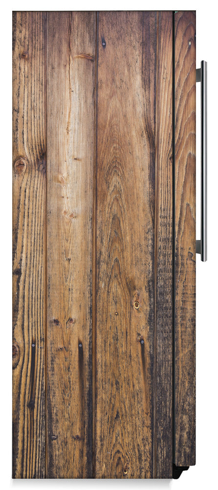 Natural Wood Planks Magnetic Refrigerator Skin Cover Wrap on Fridge Side Panel