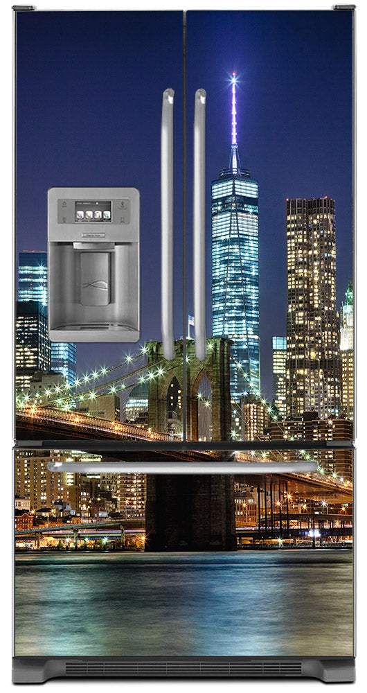 New York City Magnet Skin on Model Type French Door Refrigerator with Ice Maker Water Dispenser