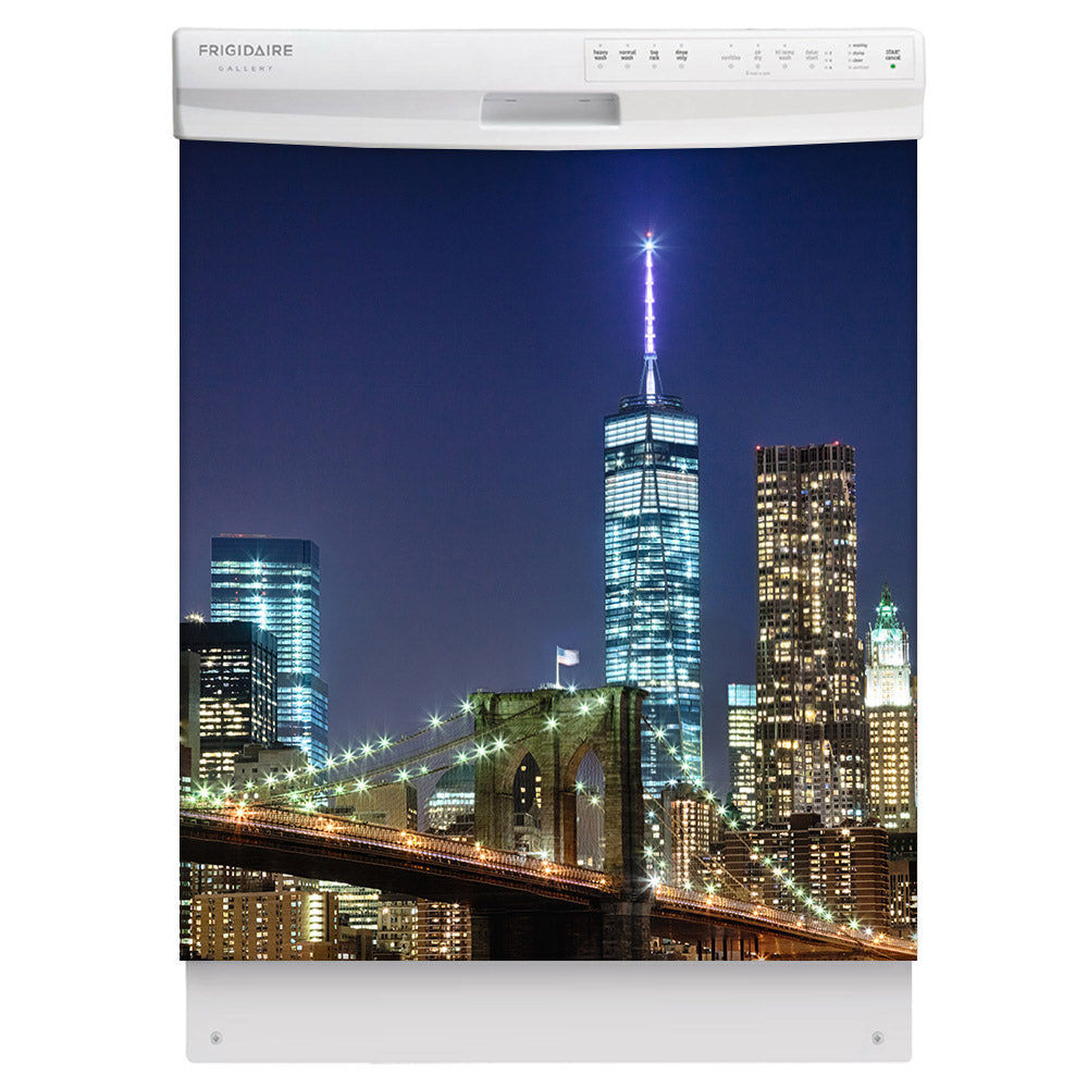 New York City Magnet Skin on White Dishwasher
