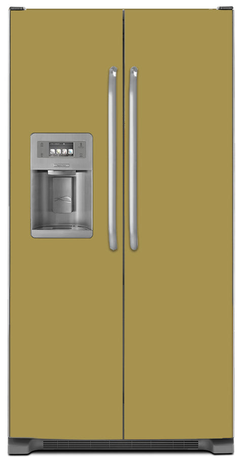  Olympic Gold Color Magnet Skin on Model Type Side by Side Refrigerator with Ice Maker Water Dispenser 