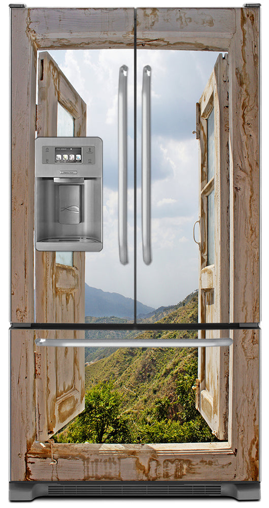 Magnetic Open Window Refrigerator Skins How to Cover Wrap Fridge