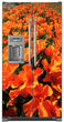 Load image into Gallery viewer, Orange Poppies Magnet Skin on Model Type Side by Side Refrigerator with Ice Maker Water Dispenser
