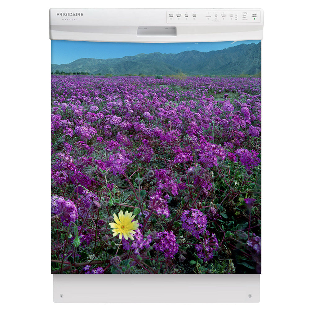 Peek a Boo Daisy Magnet Skin on White Dishwasher