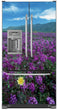 Load image into Gallery viewer, Peek a Boo Yellow Daisy Magnetic Refrigerator Cover Panel Skin Wrap on Refrigerator  Model Type French Door Fridge with Ice Maker
