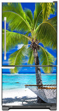 Perfect Palm Tree Magnet Skin on Model Type Bottom Freezer Refrigerator