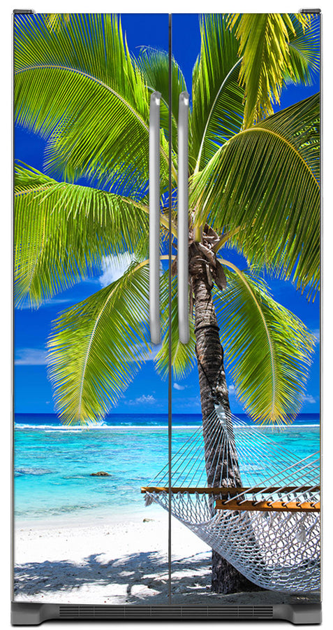  Perfect Palm Tree Magnet Skin on Model Type Side by Side Refrigerator 