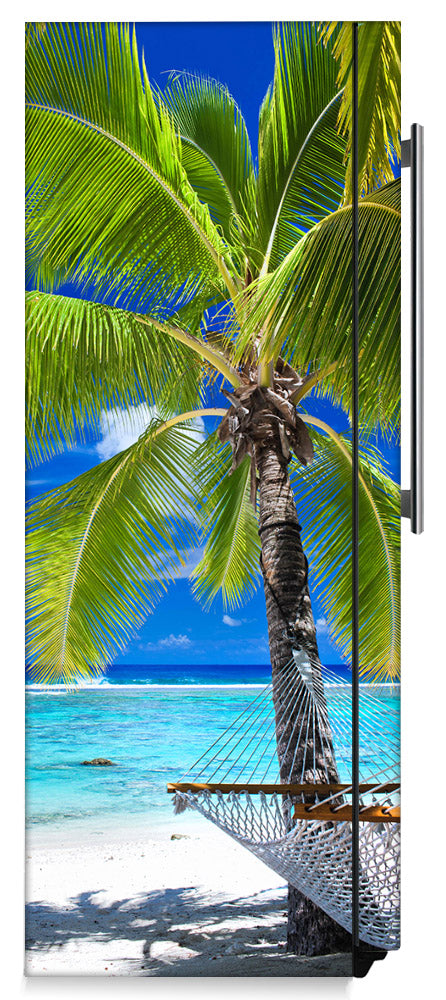 Perfect Palm Tree Magnet Skin on Side of Refrigerator